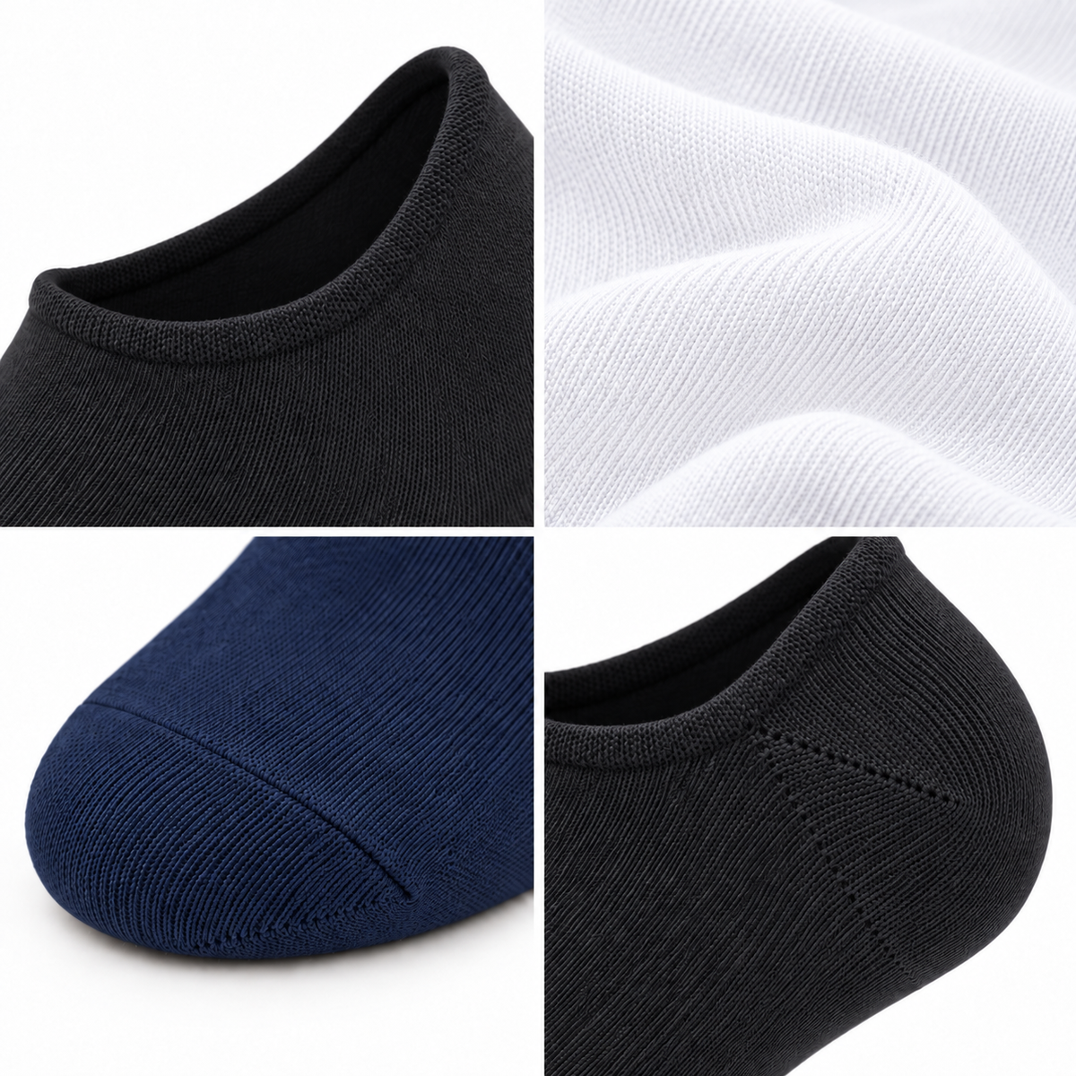 8034 erkek bambu sneaker çorap 6 çift – 2 Siyah + 2 Beyaz + 2 Lacivert – 3. görsel