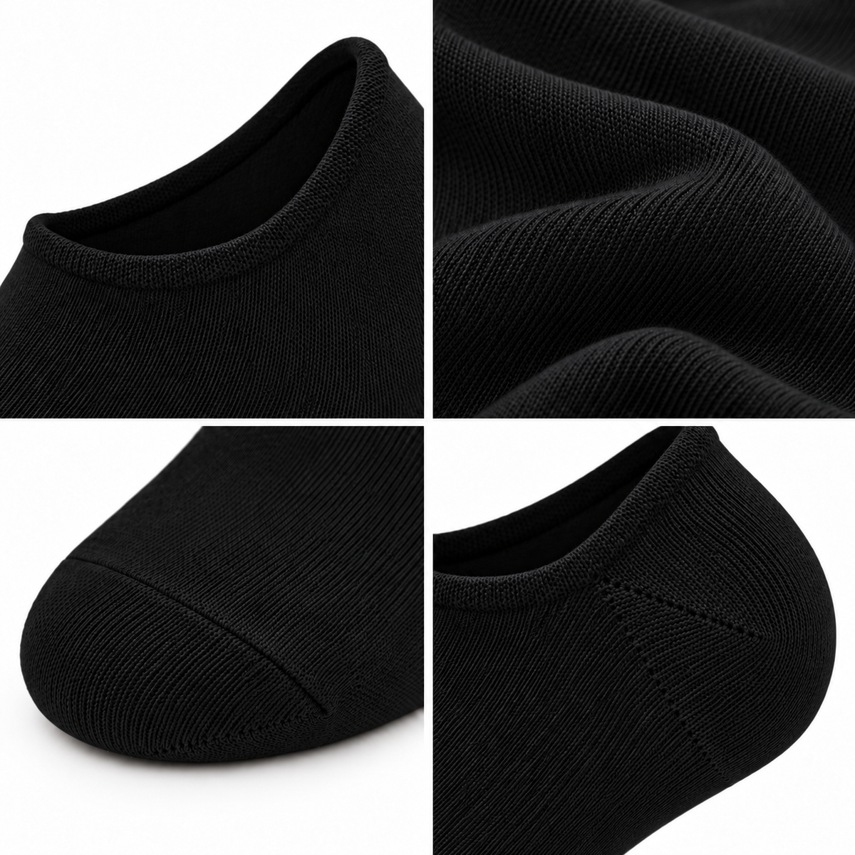 8034 erkek bambu sneaker çorap 6 çift – Siyah – 3. görsel