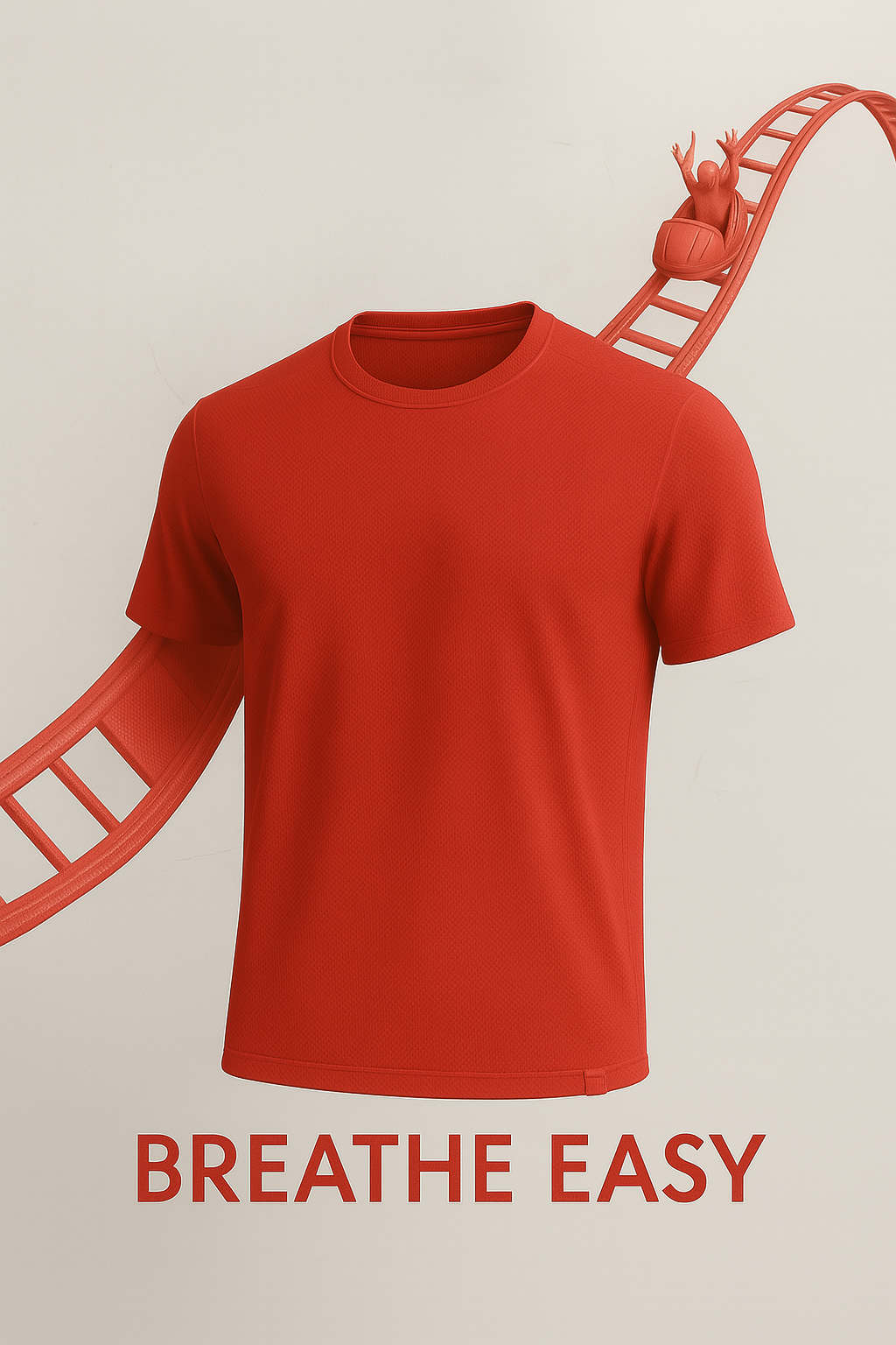 Erkek Kırmızı Performans Spor Tişört Hızlı Kuruyan Esnek ve Dayanıklı Kumaş Nem Emici Spor T-Shirt