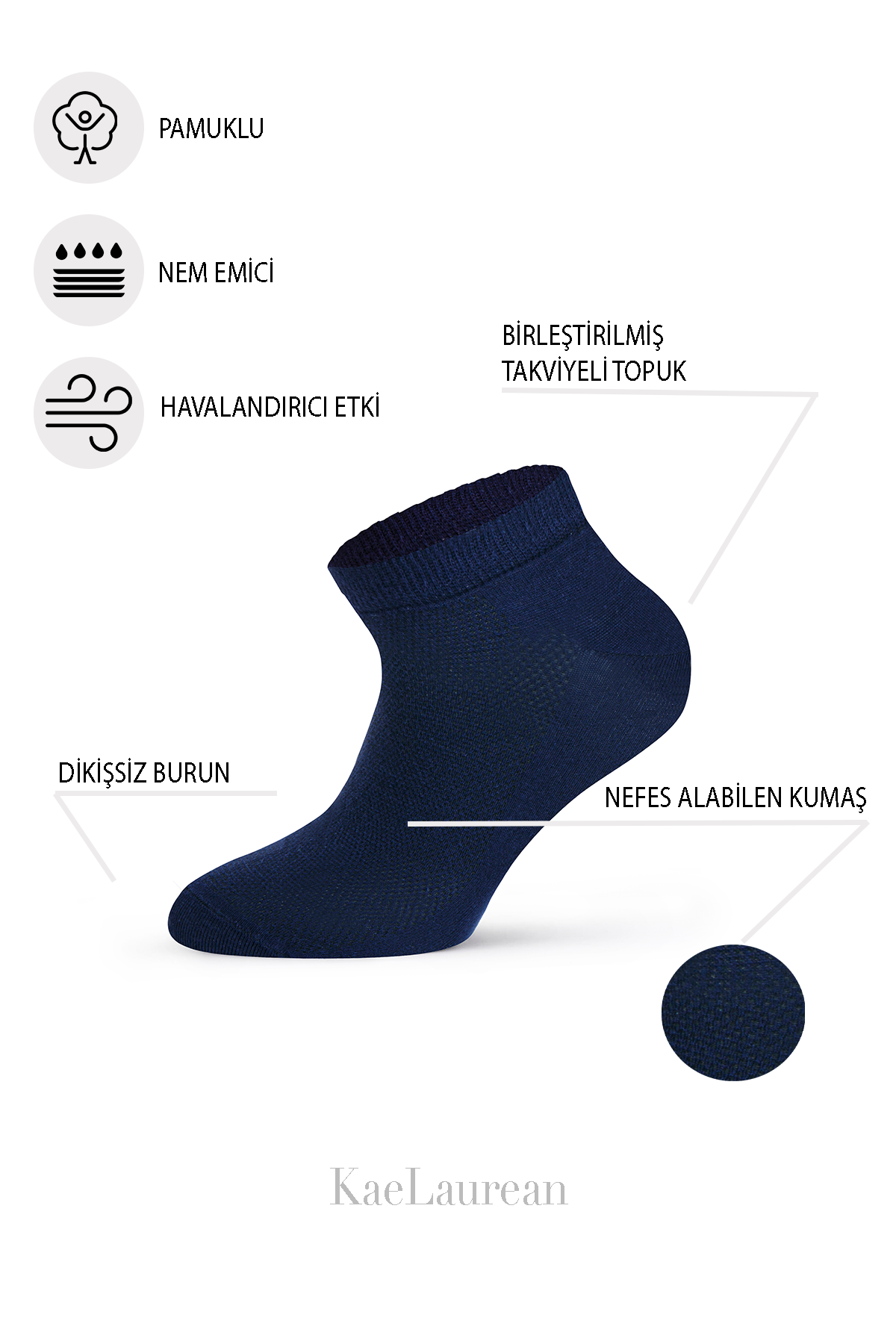 KaeLaurean Seamless 4-Pack Men's Short Socks 
