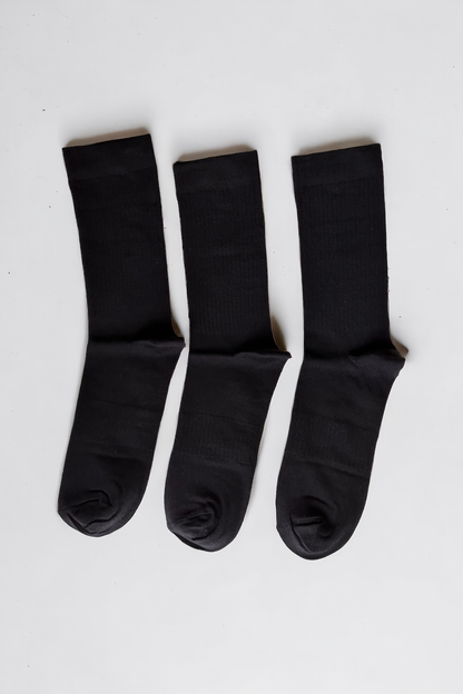 Men's 3-Pack Tennis Black Sports Socks
