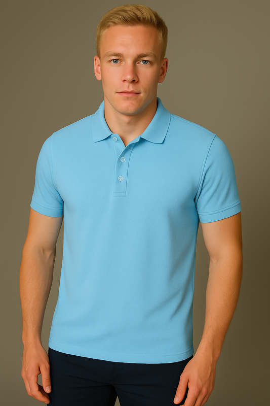 Erkek Bebe Mavisi Polo Yaka T-shirt