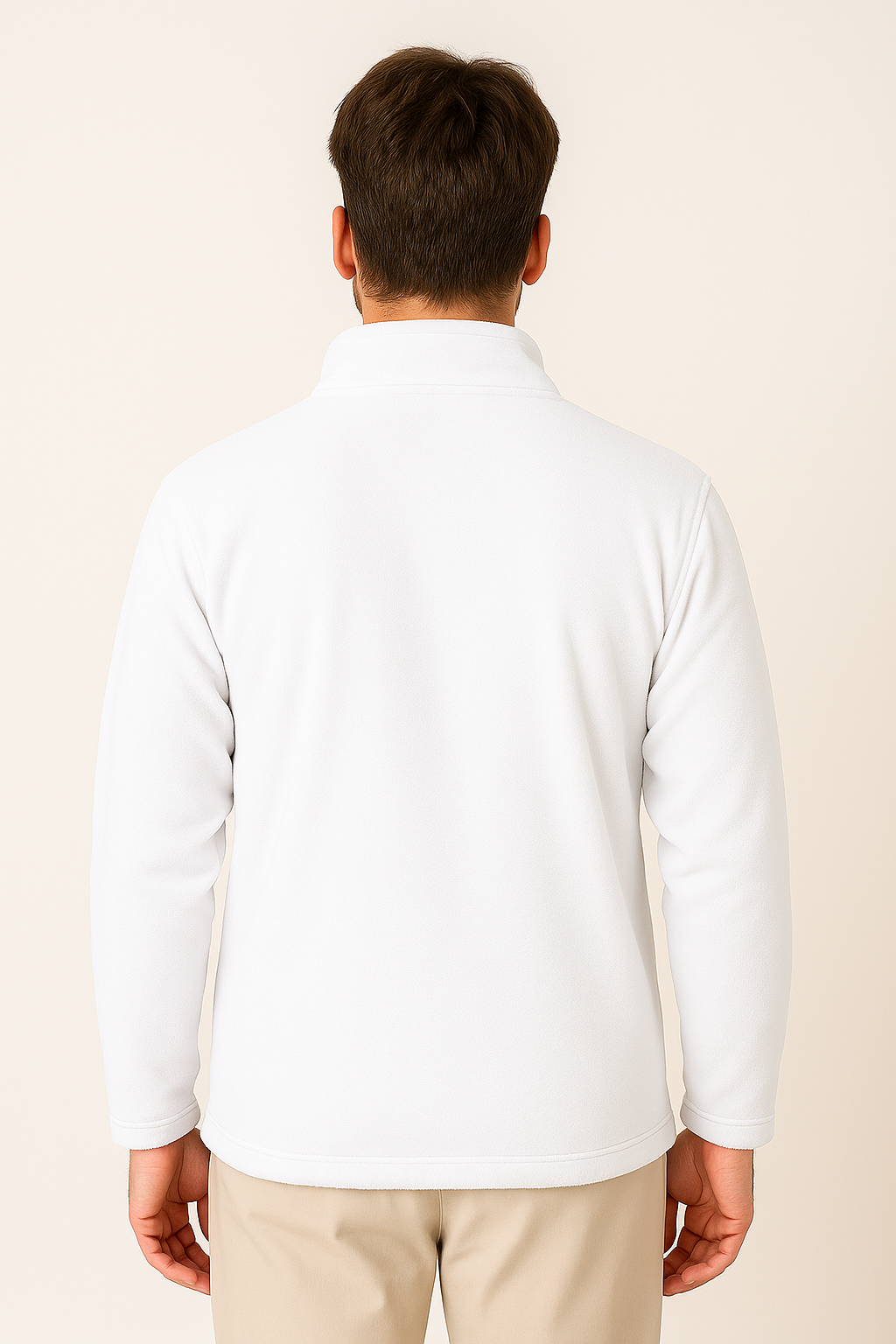 Unisex Beyaz Anti-pilling Tüylenme Yapmayan Standart Fit Tam Fermuarlı Soğuk Geçirmez Polar Hırka