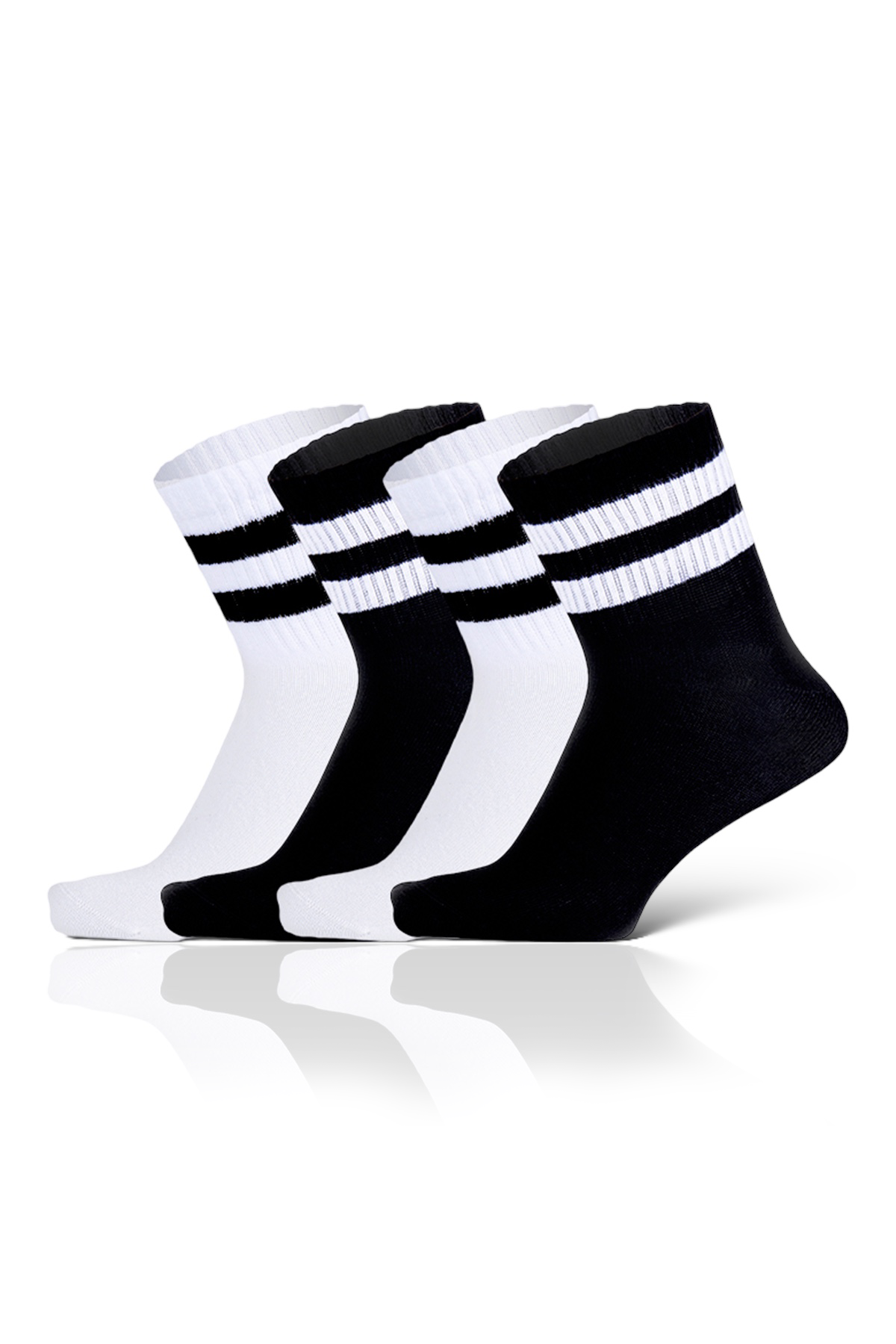 KaeLaurean 4-Pack Cotton Hoop Short Half Ankle College Type Sports Booties Washable Men's Socks 