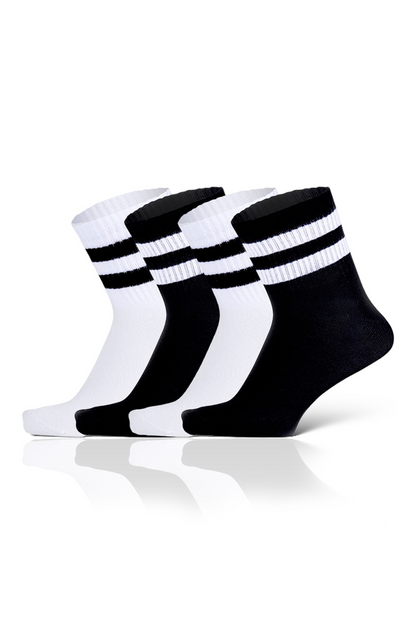 KaeLaurean 4-Pack Cotton Hoop Short Half Ankle College Type Sports Booties Washable Men's Socks 