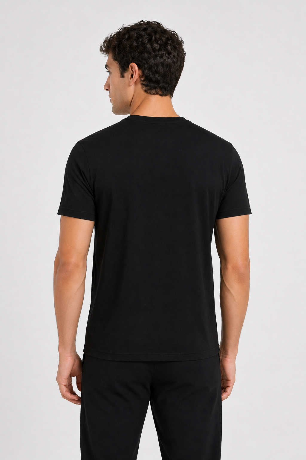 Men's Black Cotton Regular Fit T-Shirt