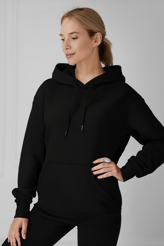 Kadın Basic Sweatshirt Kapüşonlu Pamuklu