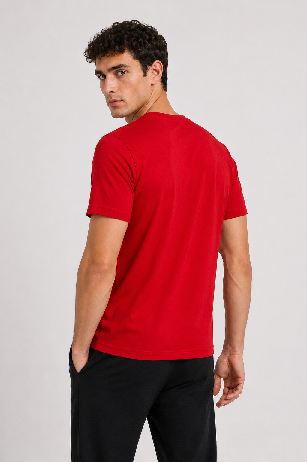 Erkek Kırmızı Pamuklu Regular Fit Tişört