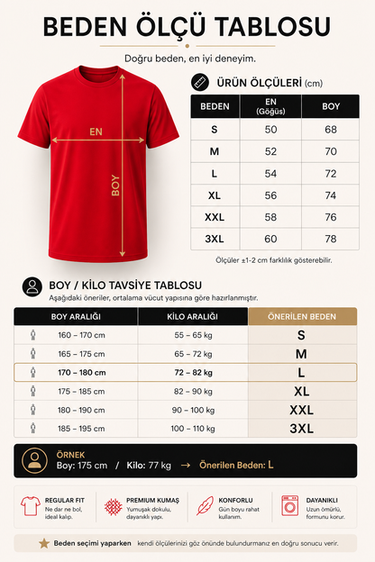 Erkek Kırmızı Pamuklu Regular Fit Tişört