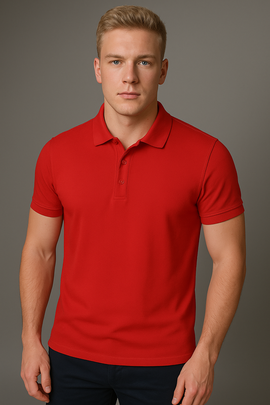 Erkek Kırmızı Polo Yaka T-shirt