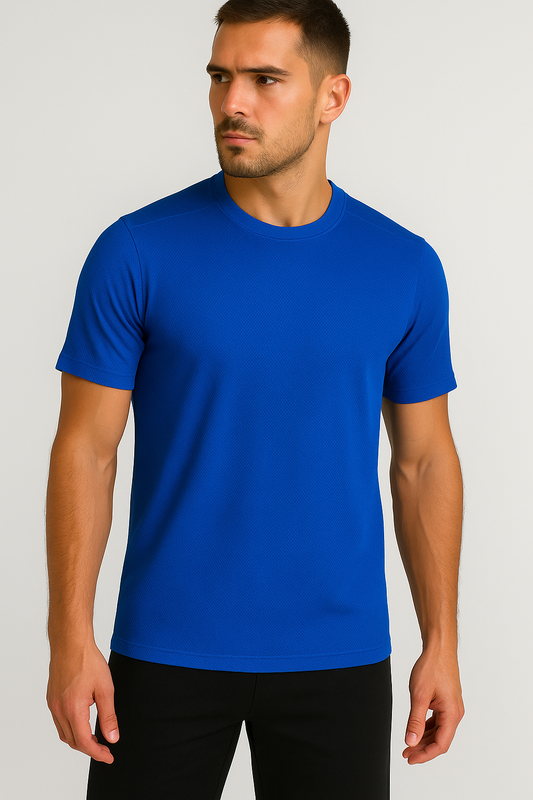 Erkek Saks Performans Spor Tişört Hızlı Kuruyan Esnek ve Dayanıklı Kumaş Nem Emici Spor T-Shirt