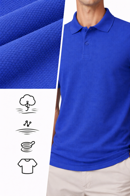 Erkek Pamuk Saks Polo Yaka Tişört – Klasik Kesim, Yumuşak Dokulu, Kısa Kollu Günlük Erkek Polo Yaka
