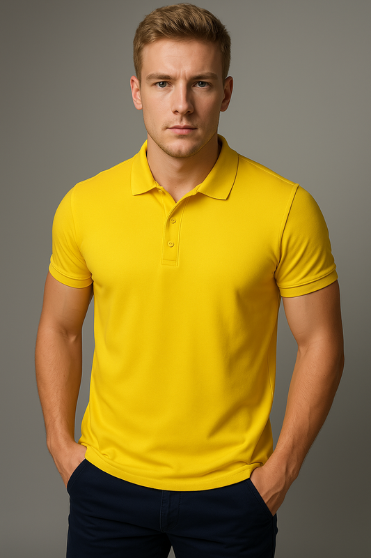 Erkek Sarı Polo Yaka T-shirt