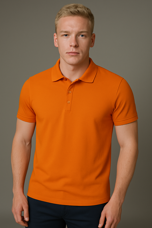 Erkek Turuncu Polo Yaka T-shirt