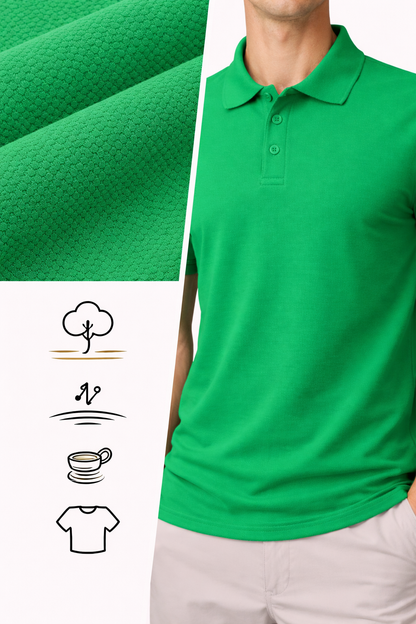 Erkek Pamuk Yeşil Polo Yaka Tişört – Klasik Kesim, Yumuşak Dokulu, Kısa Kollu Günlük Erkek Polo Yaka