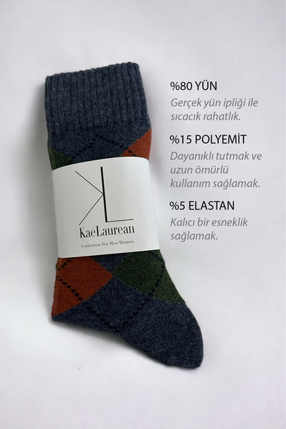 Men's 4-Pack Lambswool Patterned Wool Socks